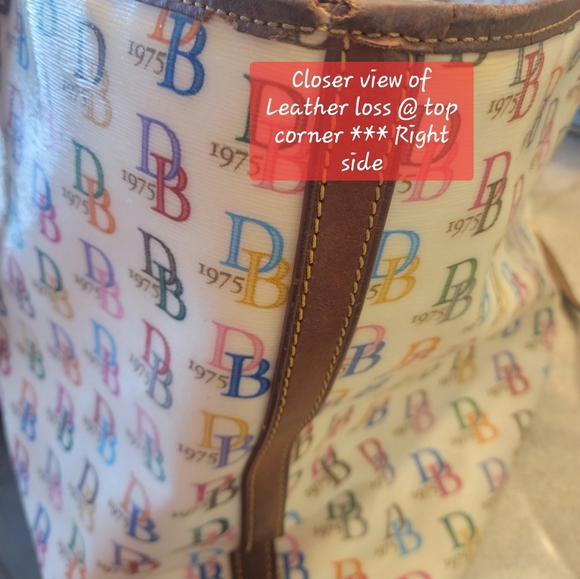 Dooney & Bourke RARE, VTG, AWL, Y2K DB1975 Rainbow Large Zip Tote, DUCK Fob - Picture 14 of 16